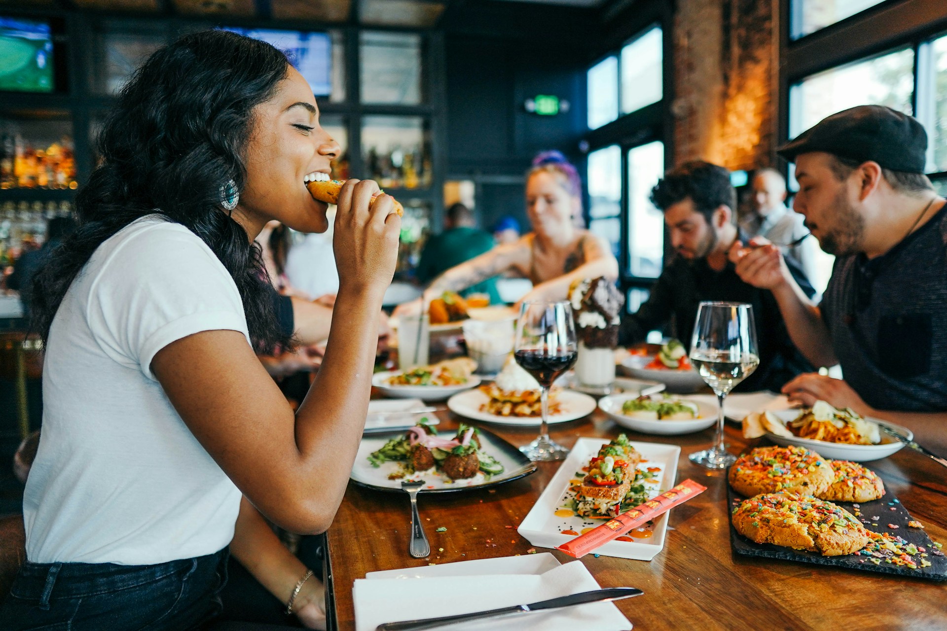 Family eating at a restaurant