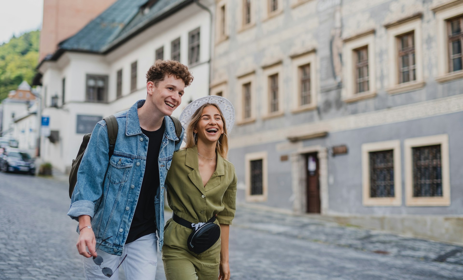 Couple walking in the city